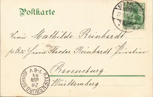 Ansichtskarte Bad Nauheim Ruderer vor dem Teichhaus 1904