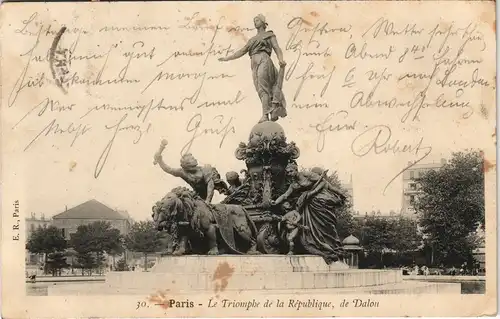 CPA Paris Le Triomphe de la République, de Dalou 1903