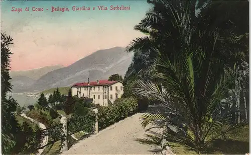 Cartoline Como Lago di Como - Bellagio, Giardino e Villa Serbelloni 1907