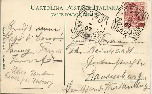 Cartoline Como Lago di Como - Bellagio, Giardino e Villa Serbelloni 1907