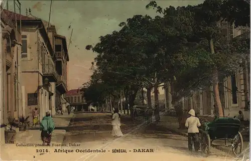 Postcard Dakar Straßenpartie, Kutschen 1913