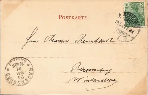 Ansichtskarte Baden-Baden Schloss Hohenbaden (Altes Schloss) 1901
