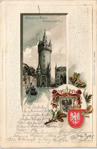 Innenstadt-Frankfurt am Main Eschenheimer Turm - Heraldik 1901 Passepartout