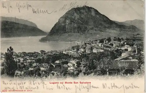 Ansichtskarte Lugano Lugano col Monte San Salvatore 1905
