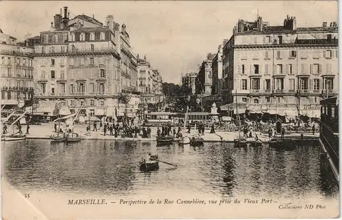 Marseille Perspective de la Rue Cannebiere, vue prise du Vieux Port 1906