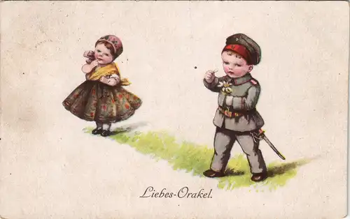 Militär/Propaganda 1.WK (Erster Weltkrieg) Liebesorakel Kinder 1919/1918