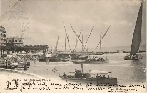 Ansichtskarte Genf Genève La Rade aux Paquis 1904