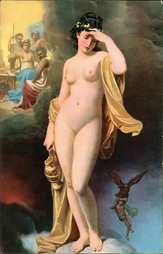Gemälde Hugues Merle: Hebe apres sa chute Nackt Nude Erotik 1912
