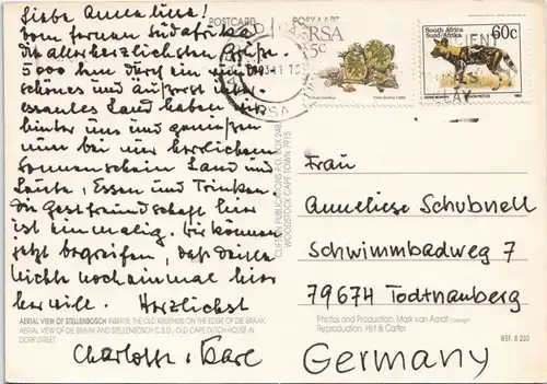 Stellenbosch Mehrbildkarte Ortsansichten, Multi-View Postcard South Africa 1988