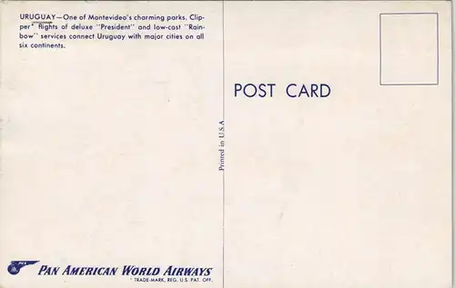 Postcard Montevideo Charming park View, Stadtteilansicht 1975