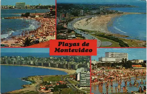 Montevideo Playa (Strand) Playas Mehrbild-AK mit 4 Ansichten 1975