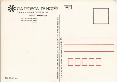 Postcard Salvador (Bahia) Vista Hotel da Bahia 1975