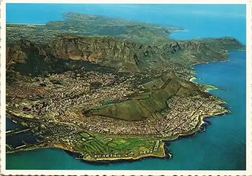 Kapstadt Kaapstad Luftbild Stadt vom Flugzeug aus,  Aerial View Cape Town 1970