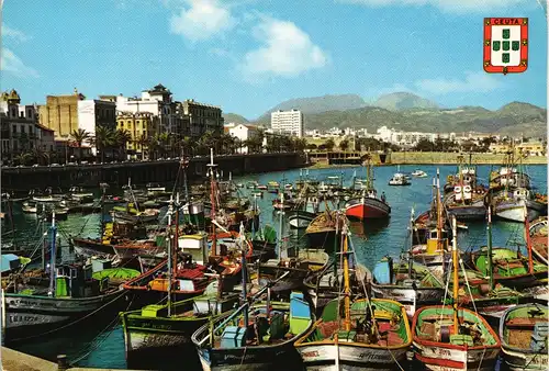 Postales Ceuta Port des pêcheurs Fishermen's Harbour Fischer Hafen 1977