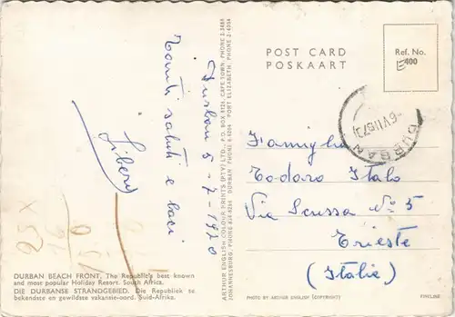 Durban Strand (Beach) Luftaufnahme (Aerial View) Holiday Resort 1975