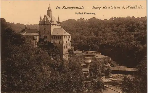 Ansichtskarte Kriebstein Schloß Kriebstein Burg Ehenfels Zschopautal 1913