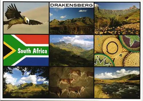 Südafrika Drakensberg (Dragon Mountain) Multi-View-Postcard 2005