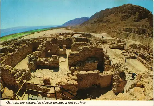 Qumran خربة قمران Qumran Antike Stätte, excavation viewed through a fish-eye lens 1970