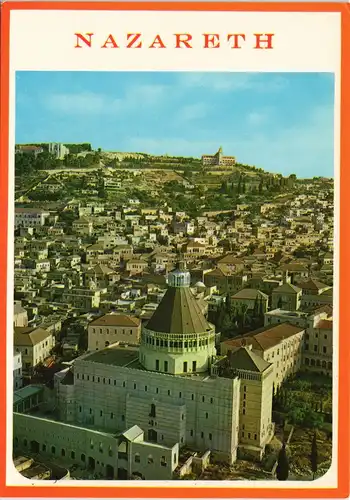Postcard Nazareth Stadtteilansicht Panorama Postcard Israel 1975