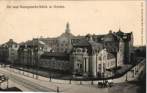 Ansichtskarte Dresden Neue Kunstgewerbeschule 1908