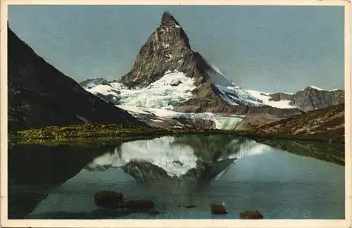 Ansichtskarte Zermatt Zermatt, Riffelsee, Matterhorn, Alpen Berge 1925