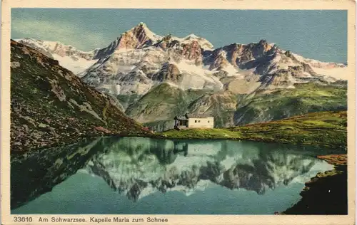 Ansichtskarte .Schweiz Am Schwarzsee, Kapelle Maria zum Schnee 1925