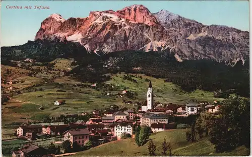 Cartoline Cortina d´Ampezzo Cortina mit Tofana Berg Panorama 1910