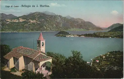 Cartoline Como Lago di Como Bellagio da S. Martino Panorama-AK 1910