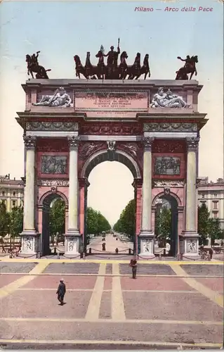 Cartoline Mailand Milano Arco della Pace, Strassen Partie 1910
