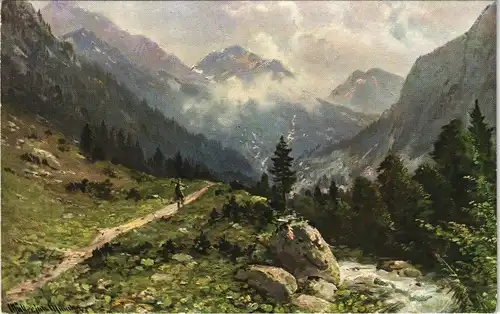 Oberstdorf (Allgäu) Allgäu Oytal Talschluß bei Oberstdorf 1910