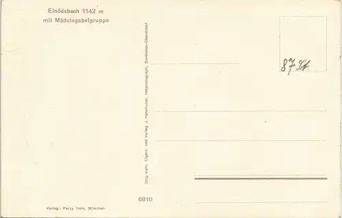 Einödsbach-Oberstdorf (Allgäu) Panorama-Ansicht Bergpanorama mit Wiese 1930