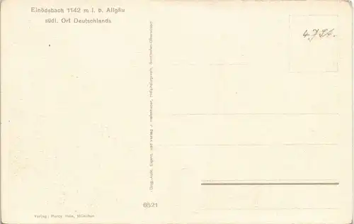 Einödsbach-Oberstdorf (Allgäu) Panorama-Ansicht Wiese Berge u. Häuser 1930