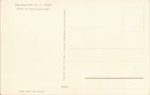 Ansichtskarte Oberstdorf (Allgäu) Panorama Blick ins Spielmannsautal 1930