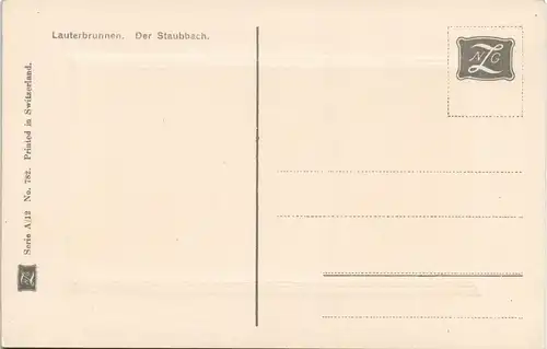 Ansichtskarte Lauterbrunnen Der Staubbach, Landschaft mit Wasserfall 1920