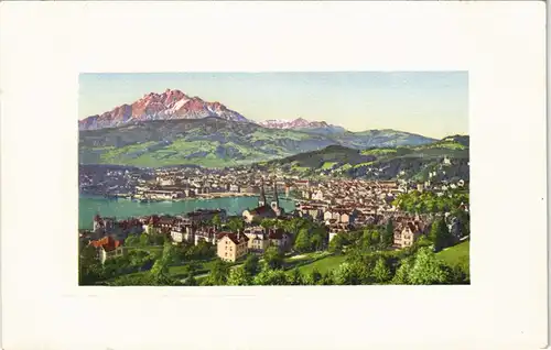 Ansichtskarte Luzern Lucerna Panorama-Ansicht Stadt und Pilatus 1920