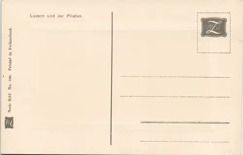 Ansichtskarte Luzern Lucerna Panorama-Ansicht Stadt und Pilatus 1920