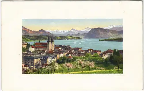 Ansichtskarte Luzern Lucerna Luzern und die Alpen Panorama-Ansicht 1920