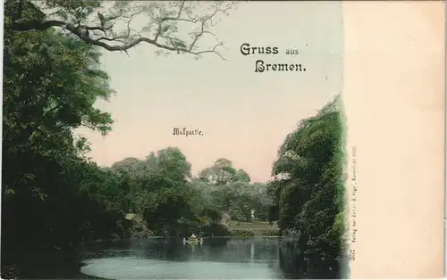 Ansichtskarte Bremen Parkanalage 1907