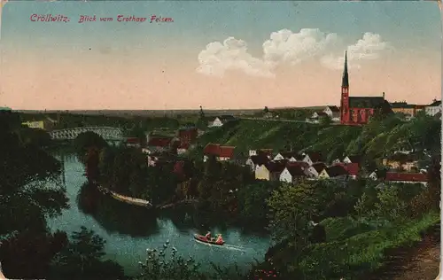 Kröllwitz-Halle (Saale) Cröllwitz. Blick vom Trothaer Felsen. 1919