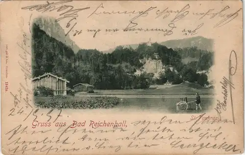 Bad Reichenhall Panorama-Ansicht St. Pankraz Umland-Motiv-AK 1897