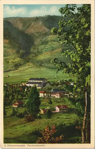 Ansichtskarte Oberammergau Fernansicht Passionstheater Passionsspielhaus 1930