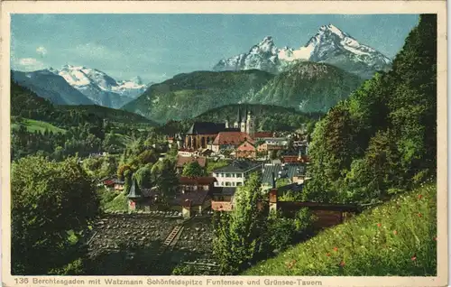 Berchtesgaden bWatzmann, Schönfeldspitze, Funtensee und Grünsee-Tauern 1930