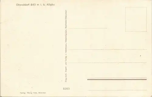 Ansichtskarte Oberstdorf (Allgäu) Panorama-Ansicht gegen Alpen Berge 1930