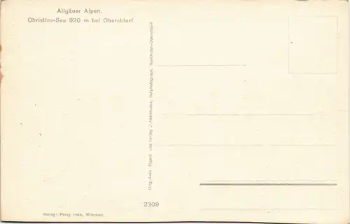 Oberstdorf (Allgäu) Allgäuer Alpen Partie am Christles-See b. Oberstdorf 1930