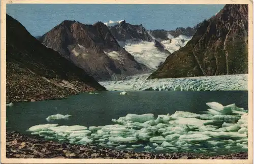 .Schweiz Märjelensee am Gr. Aletsch-Gletscher Zenbäckenhorn-Sattelhorn 1930