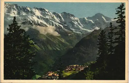 Mürren Bergdorf Mürren Mittaghorn-Grosshorn-Breithorn Schweizer Alpen 1930