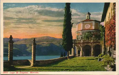 Ansichtskarte Morcote Lago di Lugano Morcote kl. Tempel am See 1920
