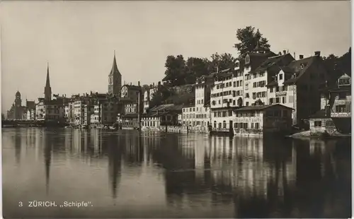 Ansichtskarte Zürich Stadt Teilansicht mit "Schipfe" 1925
