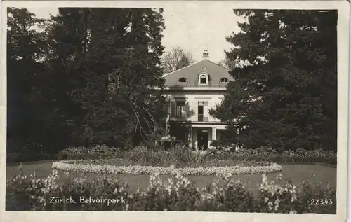 Ansichtskarte Zürich Belvoirpark Belvoir Park mit Haus/Villa 1930