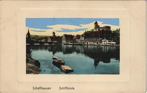 Ansichtskarte Schaffhausen Panorama-Ansicht mit Schifflände 1920